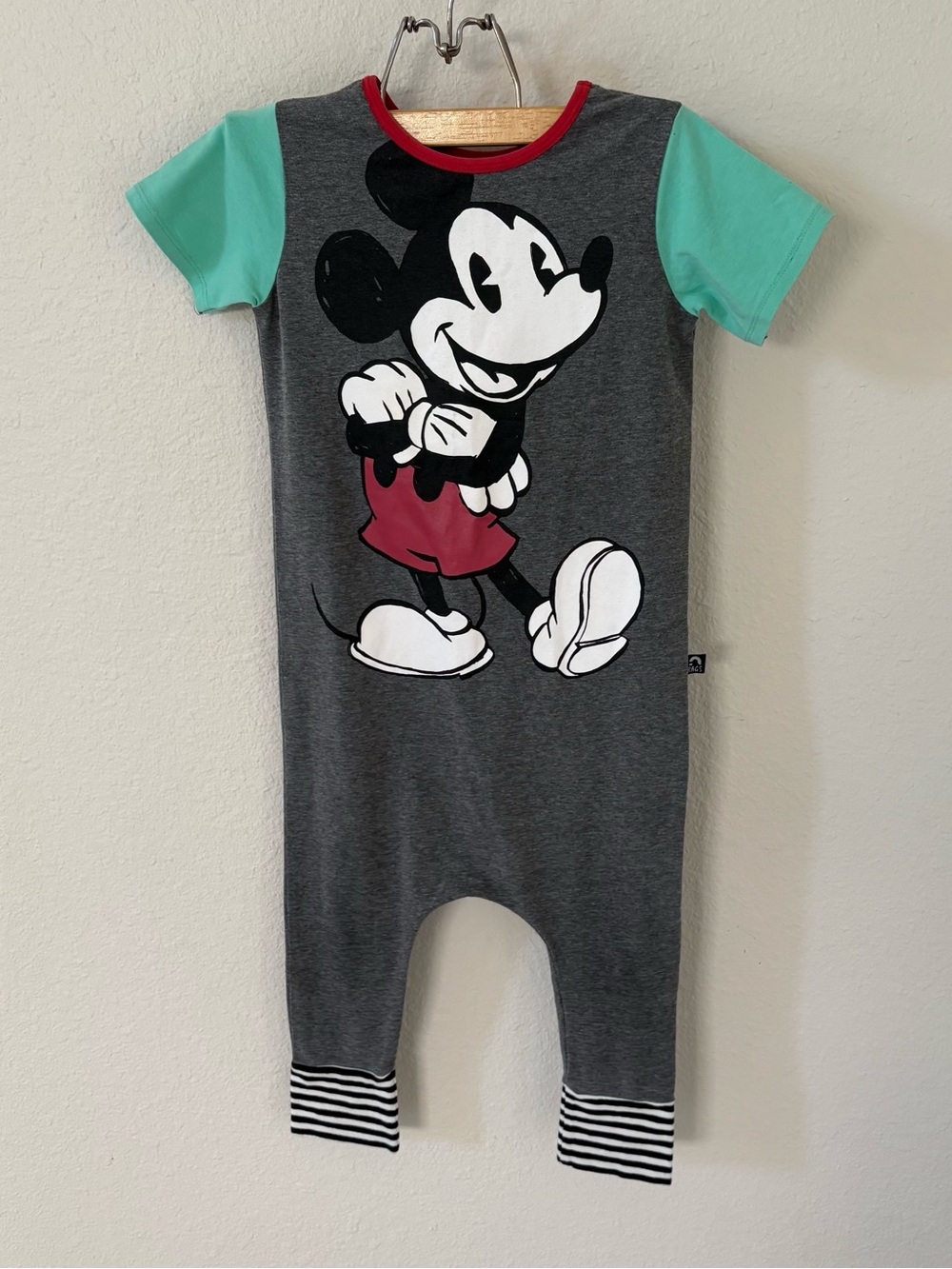 Rags Disney Mickey Mouse Grey and Turquoise Romper Size 3-4Y